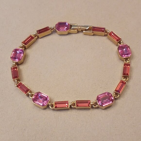 Givenchy Vintage Pink Crystal Stone Bracelet